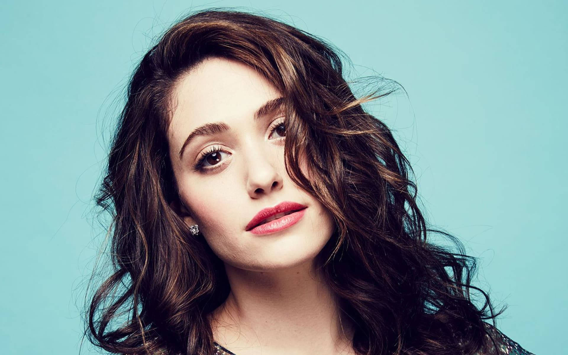 Emmy Rossum, curly hair, wavy brown hair, Full HD Desktop Wallpaper