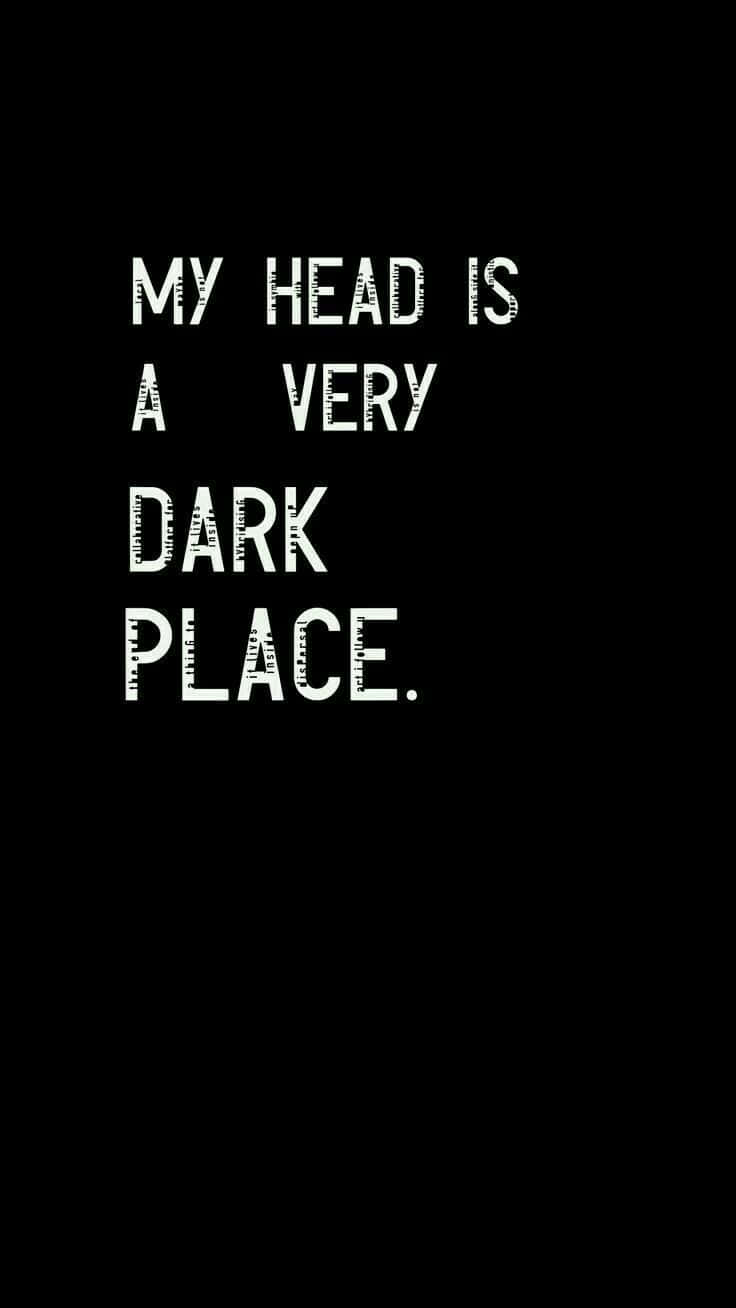 Emo iPhone, dark place, bold white distressed text, HD Phone Wallpaper