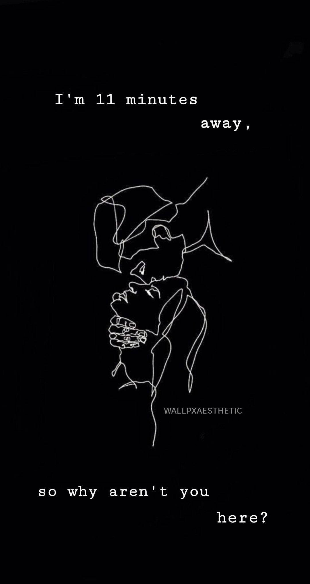 Emo Aesthetic, white line drawing, black background, Full HD Phone Wallpaper