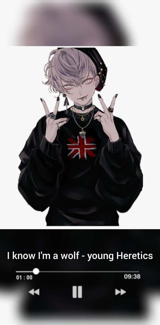 emo anime boy, silver hair, red eyes, HD Phone Wallpaper