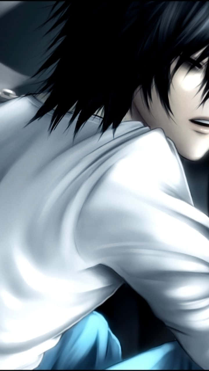 emo anime boy, spiky black hair, white shirt, HD Phone Wallpaper