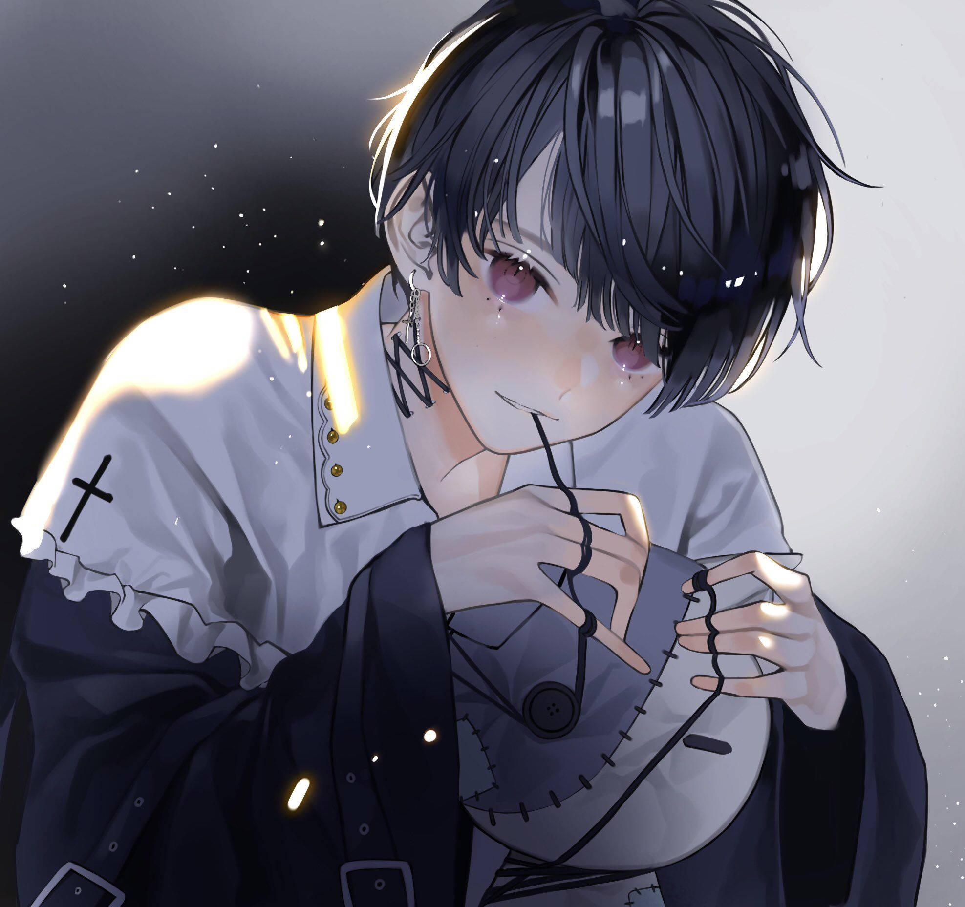 dark emo boy, edgy anime pfp, melancholic anime boy, Full HD Desktop Wallpaper