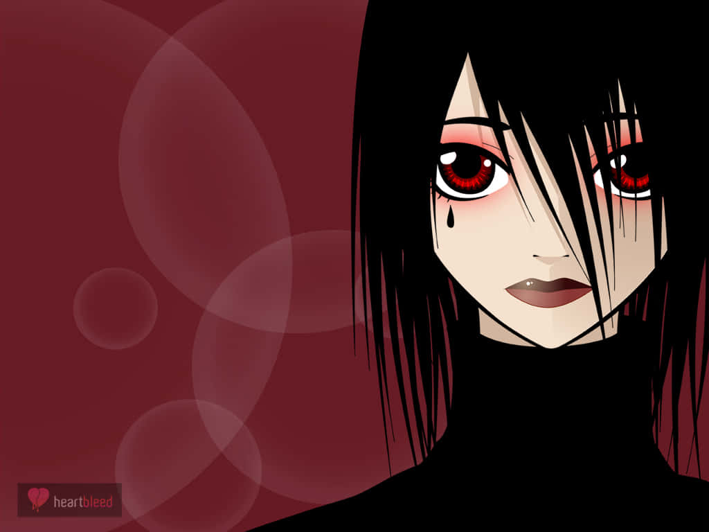 emo anime, Sad Emo Anime Girl Sitting Alone, black hair, SD Desktop Wallpaper