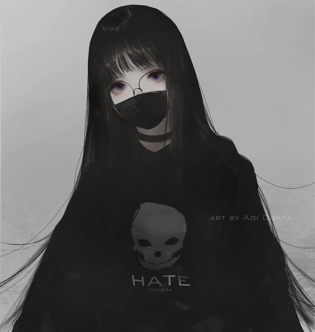 emo anime, mask, hate, HD Phone Wallpaper