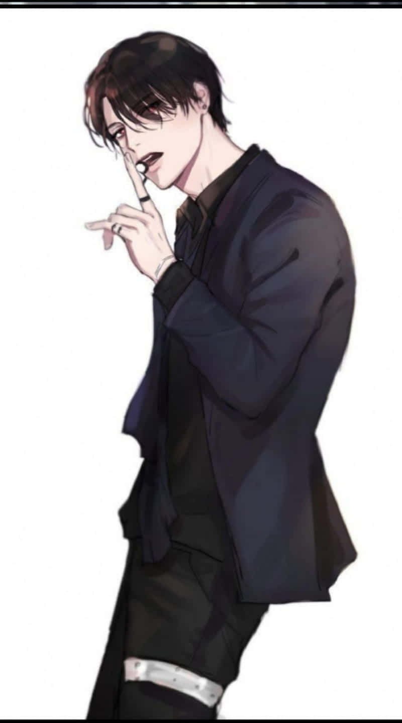 emo anime, anime man, dark suit, HD Phone Wallpaper