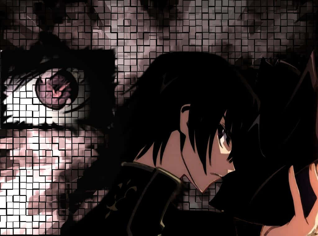 emo anime, dark anime character, black hair, SD Desktop Wallpaper