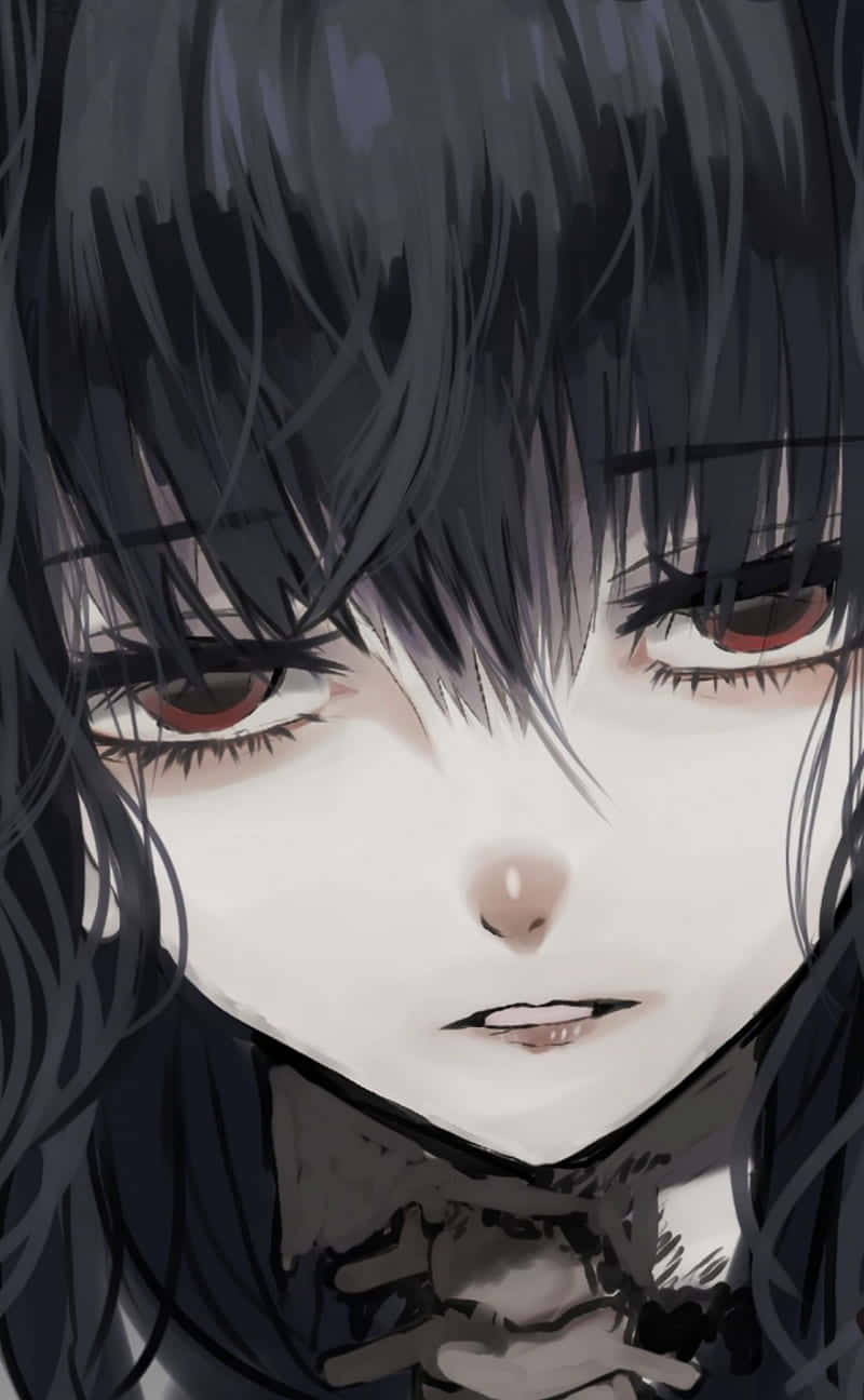 emo anime, anime girl, dark hair, HD Phone Wallpaper
