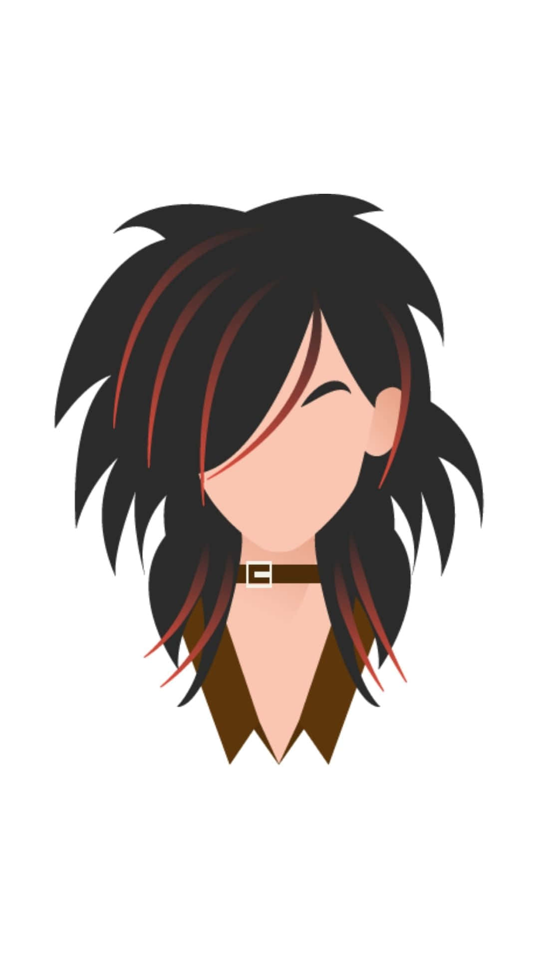 cute emo girl, spiky black hair, red streaks, Full HD Phone Wallpaper