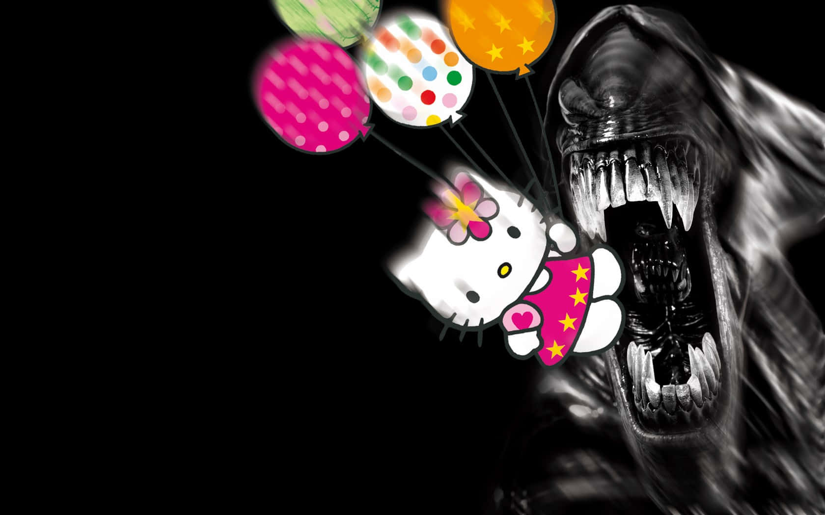 Emo Hello Kitty, Hello Kitty, monstrous alien predator, HD Desktop Wallpaper