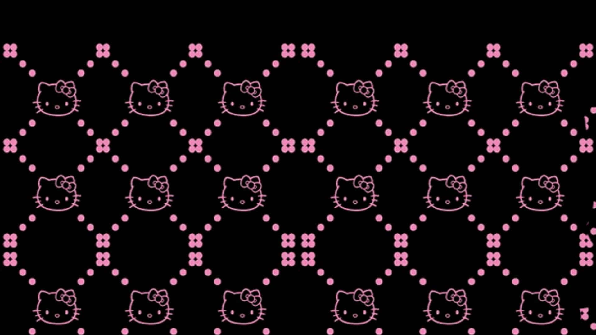 Emo Hello Kitty, Hello Kitty, pink outlined, Full HD Desktop Wallpaper