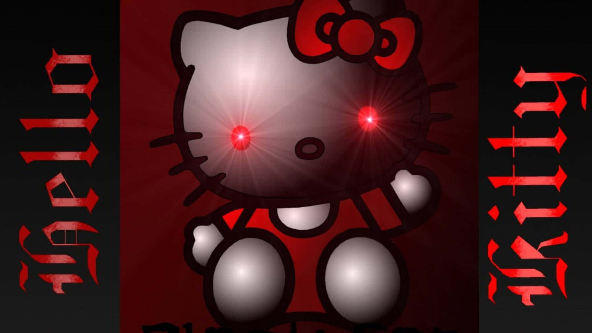Emo Hello Kitty, Hello Kitty, red-eyed, Full HD Desktop Wallpaper