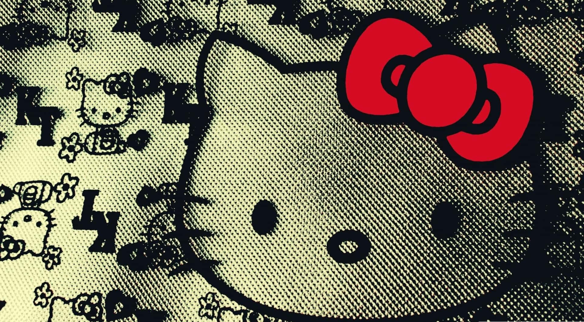 Emo Hello Kitty, Hello Kitty, red bow, Full HD Desktop Wallpaper