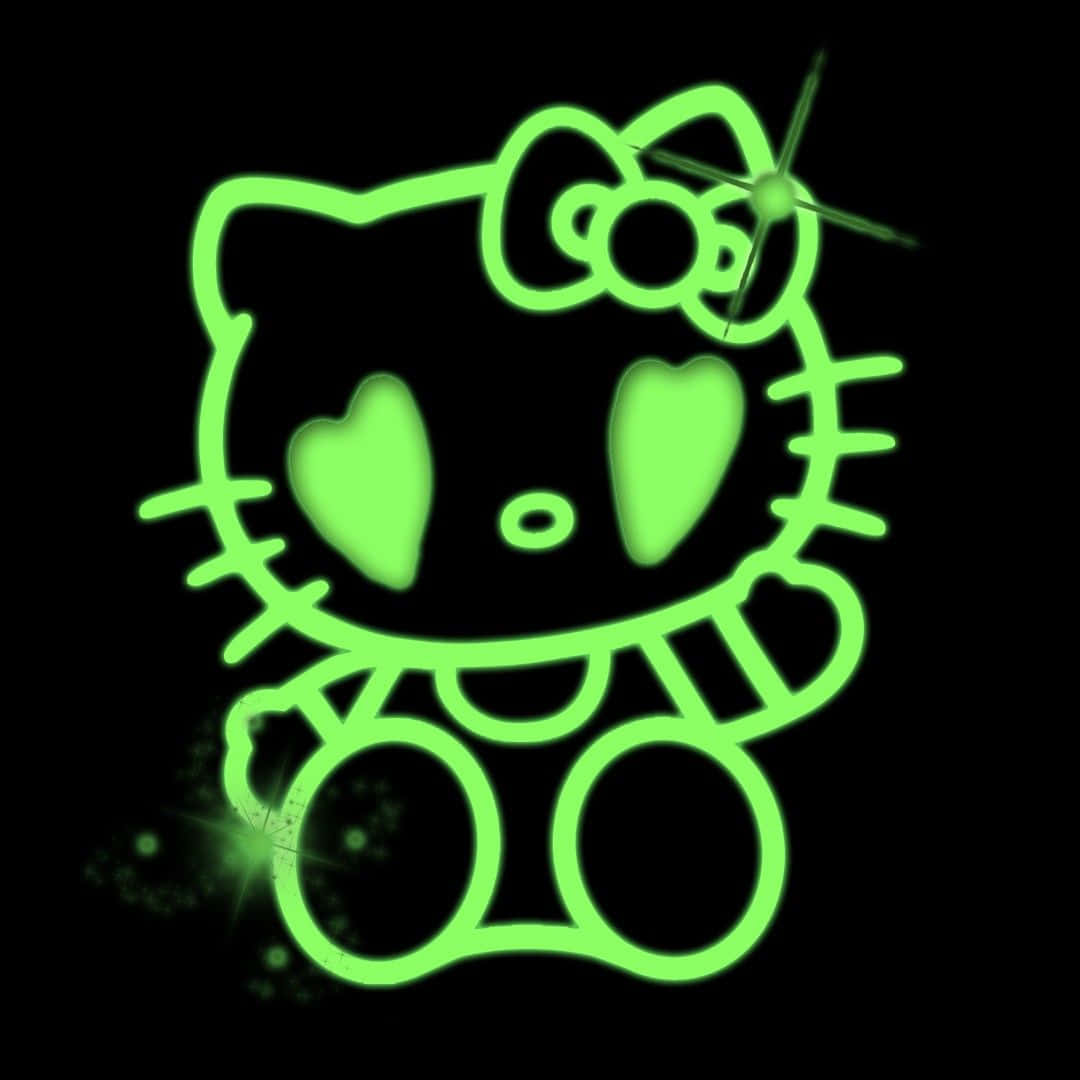 Emo Hello Kitty, Hello Kitty, neon green, SD Desktop Wallpaper