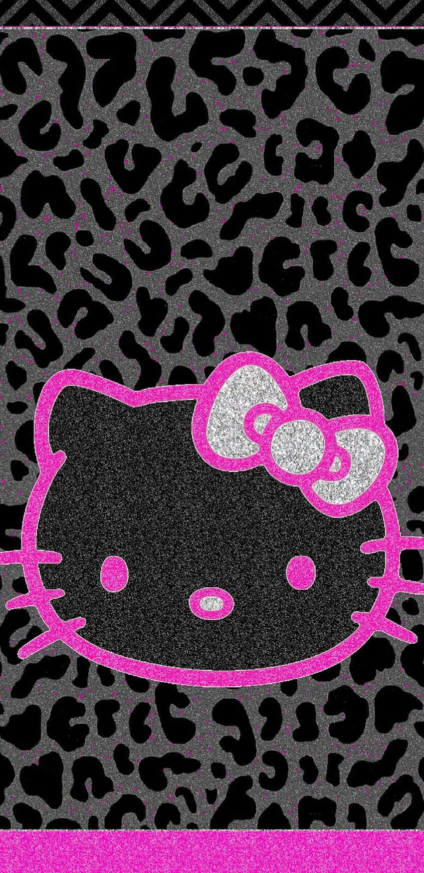 Hello Kitty, leopard print, glittery pink, HD Phone Wallpaper