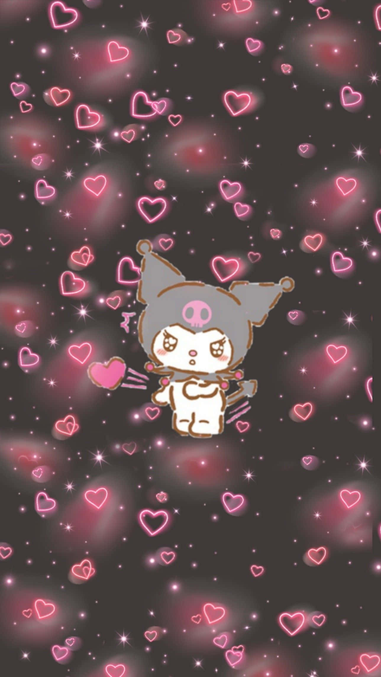 Hello Kitty, pink hearts, stars, Full HD Phone Wallpaper