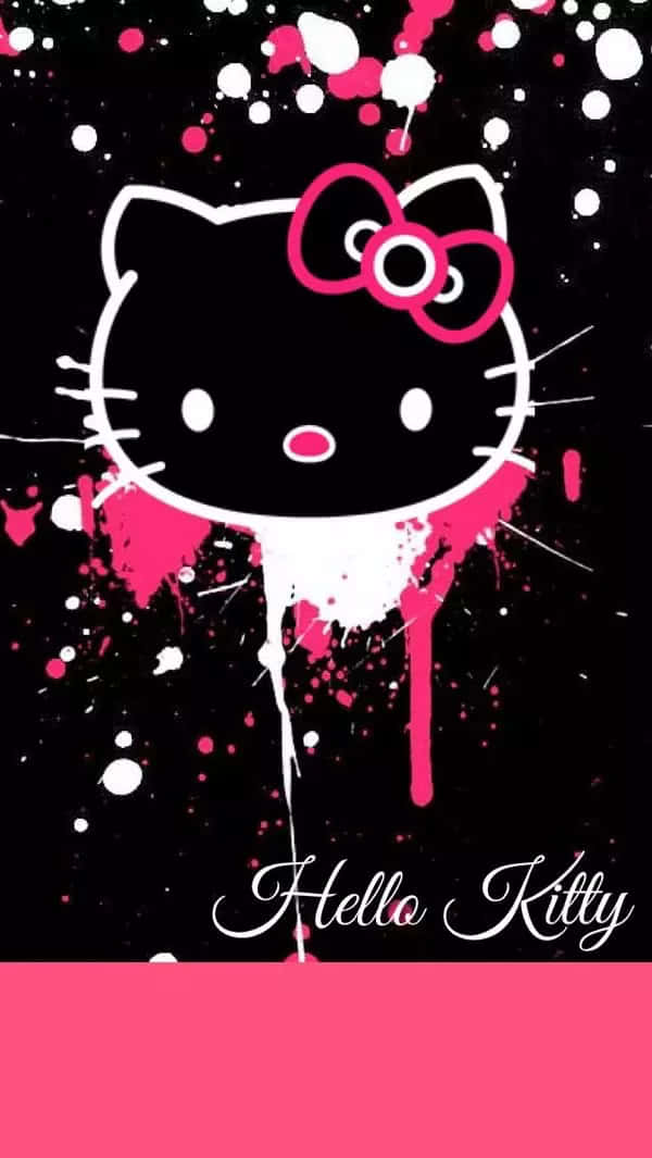 Emo Hello Kitty, Hello Kitty, pink bow, SD Phone Wallpaper