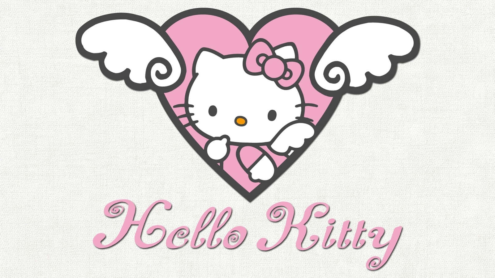 Hello Kitty, angel wings, pink heart, HD Desktop Wallpaper