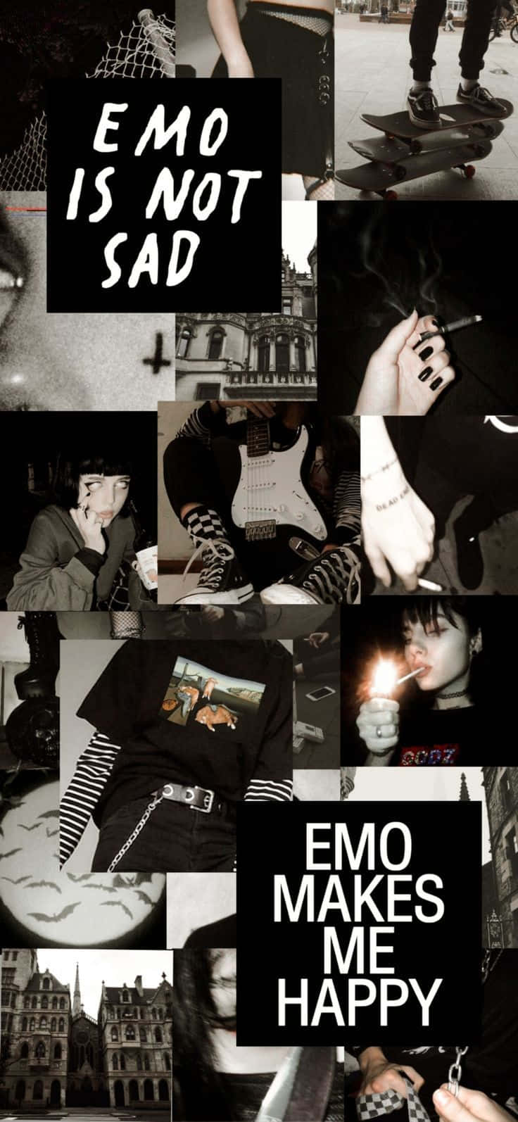 emo iPhone, black and white photos, guitars, HD Phone Wallpaper