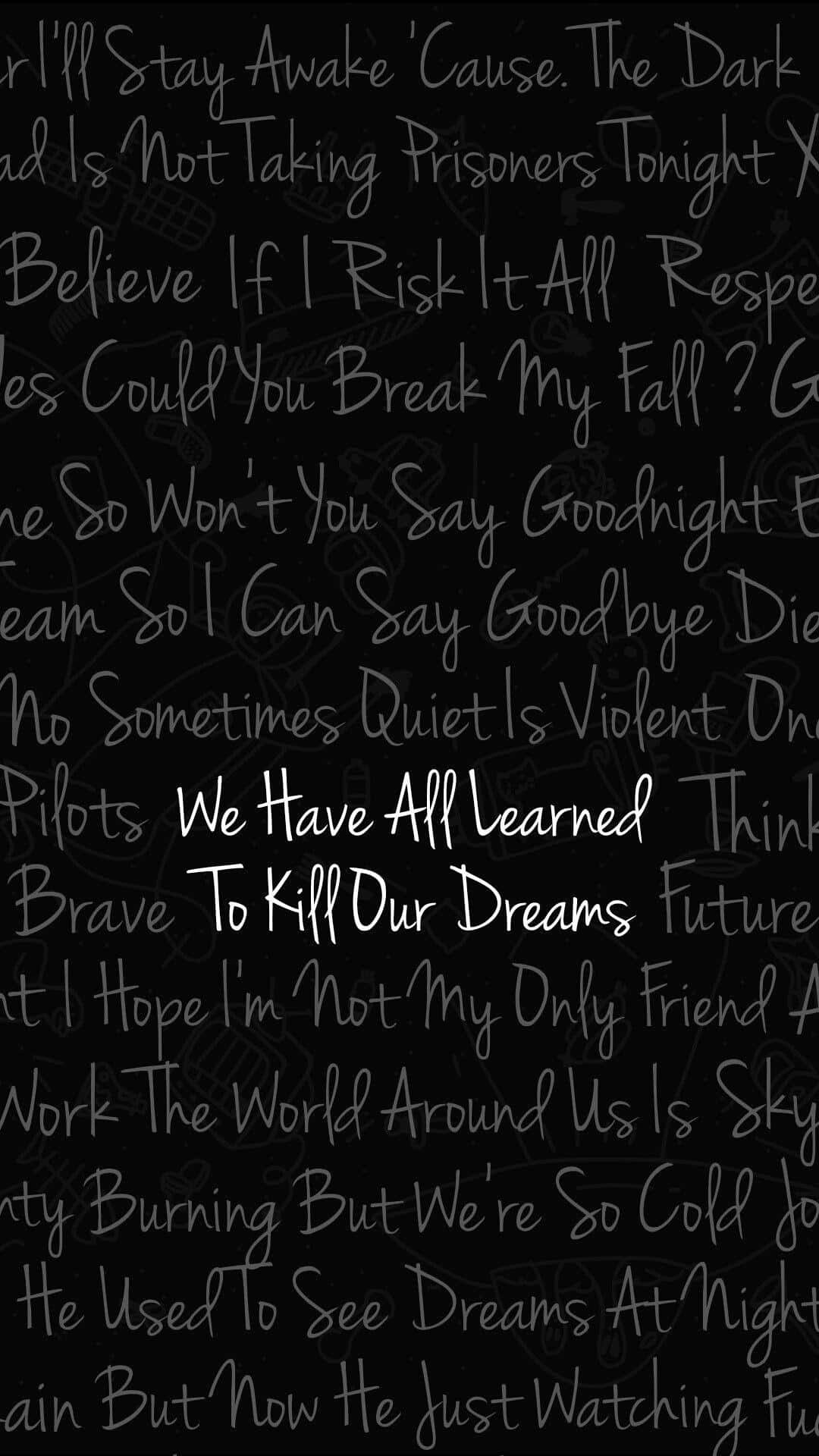 Emo iPhone, white script, black background, Full HD Phone Wallpaper