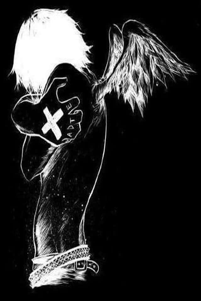 angel, wings, cross, SD Phone Wallpaper