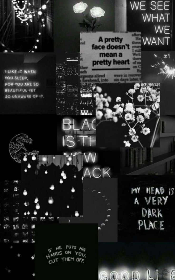 Emo iPhone, black and white, quotes, SD Phone Wallpaper