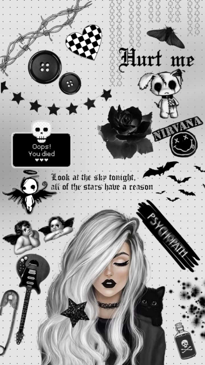 Emo iPhone, blonde woman, black lipstick, HD Phone Wallpaper