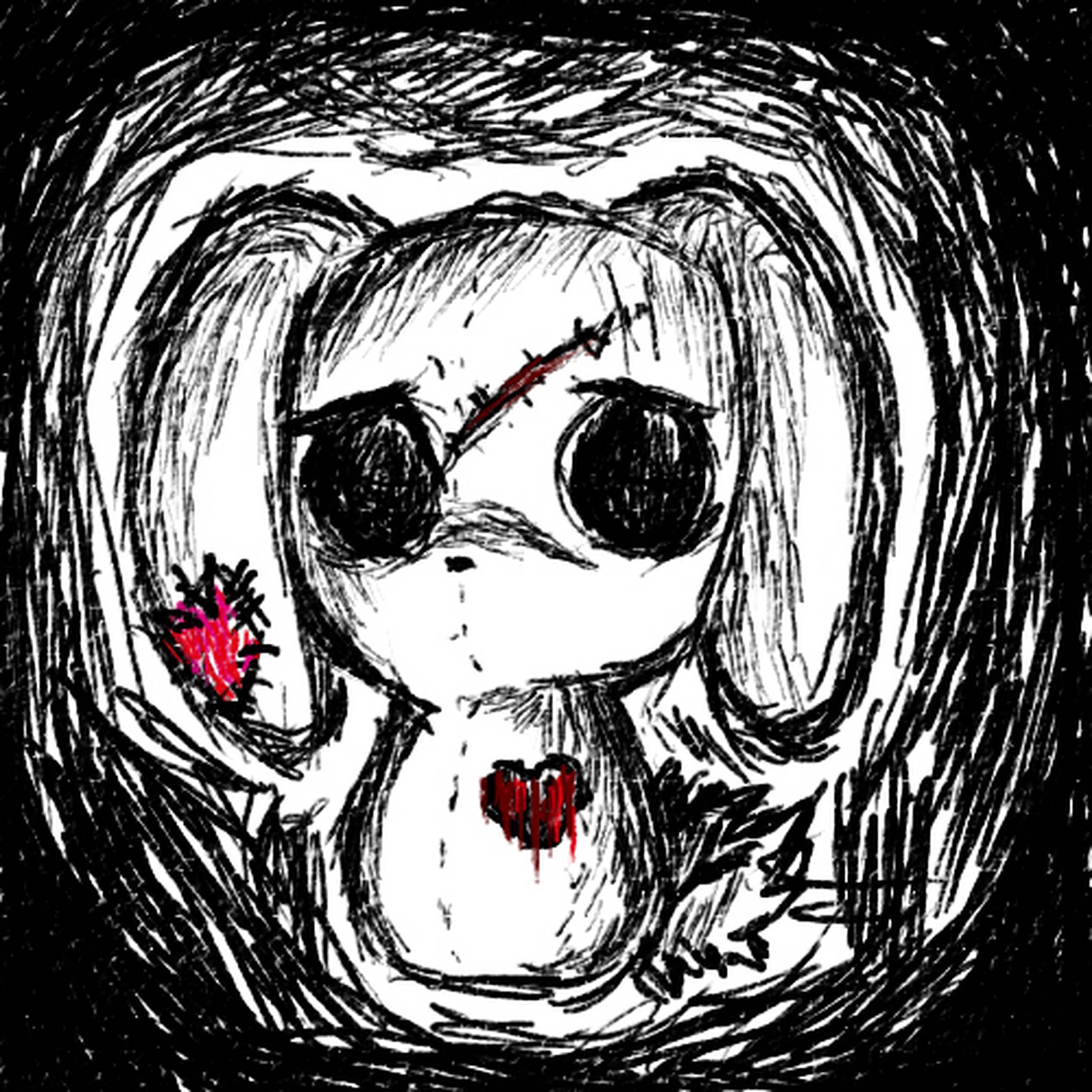 emo bunny pfp, hand-drawn illustration, girl, Full HD Desktop Wallpaper