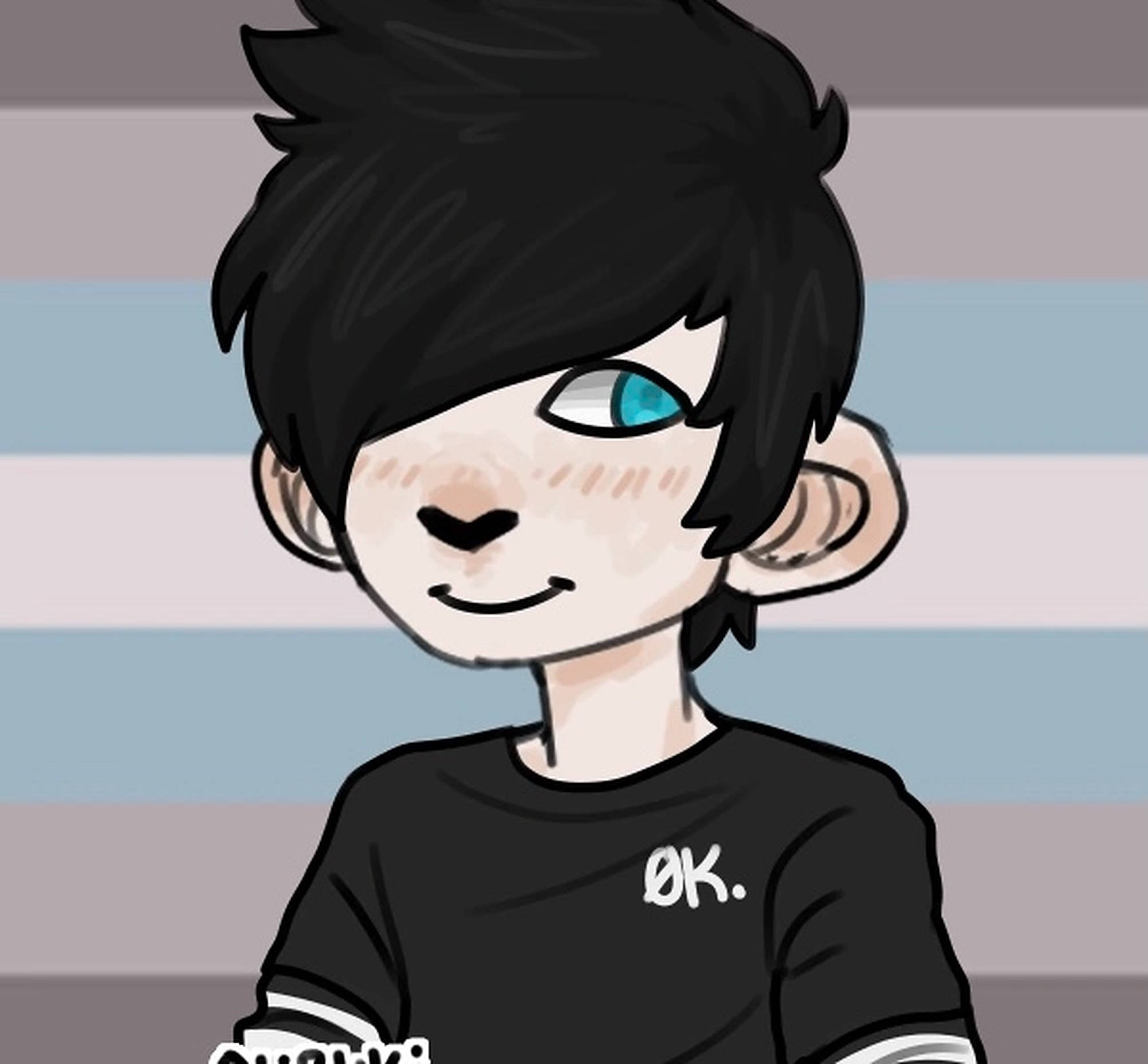 emo pfp, blue-eyed guy, anime-style character, Full HD Desktop Wallpaper