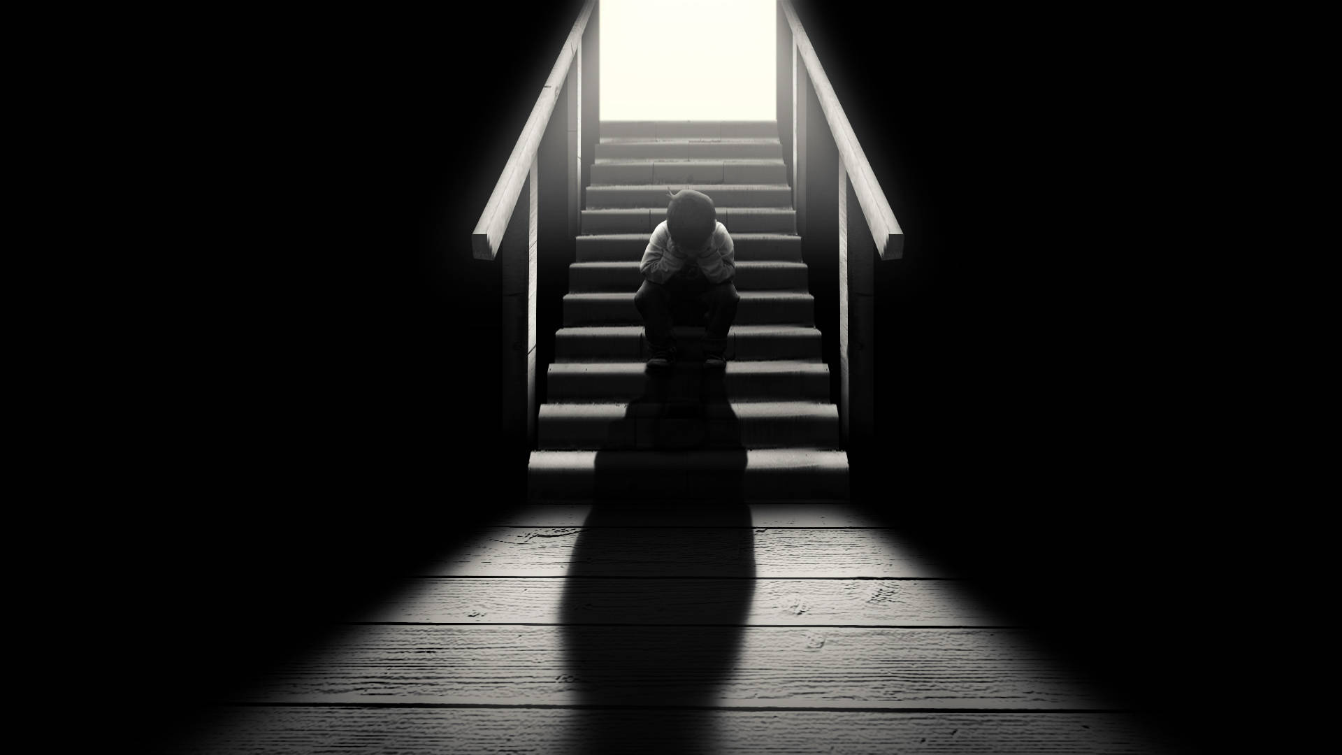emo child, basement, stark staircase, Full HD Desktop Wallpaper
