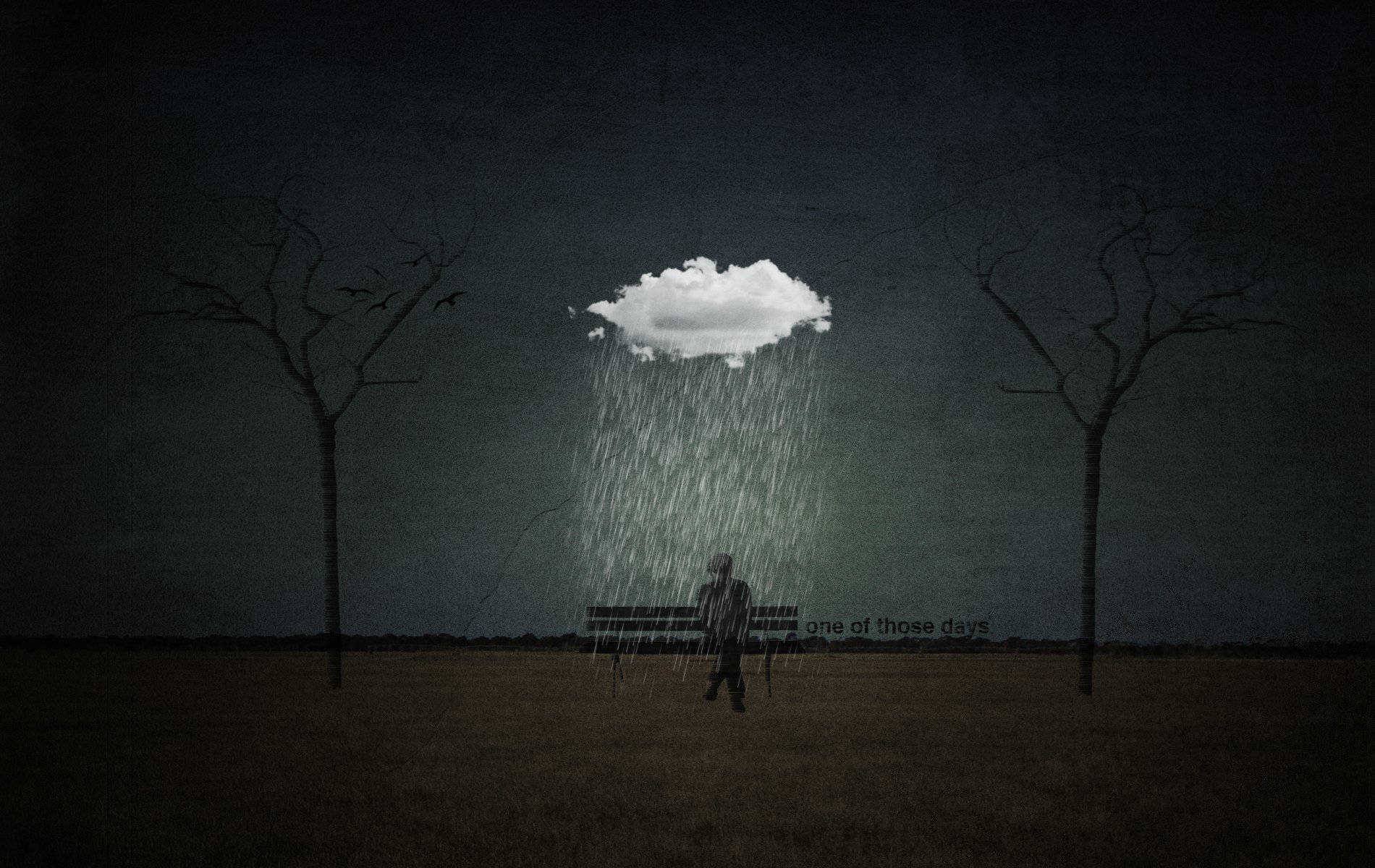 Emo, glowing cloud, raining light, HD Desktop Wallpaper