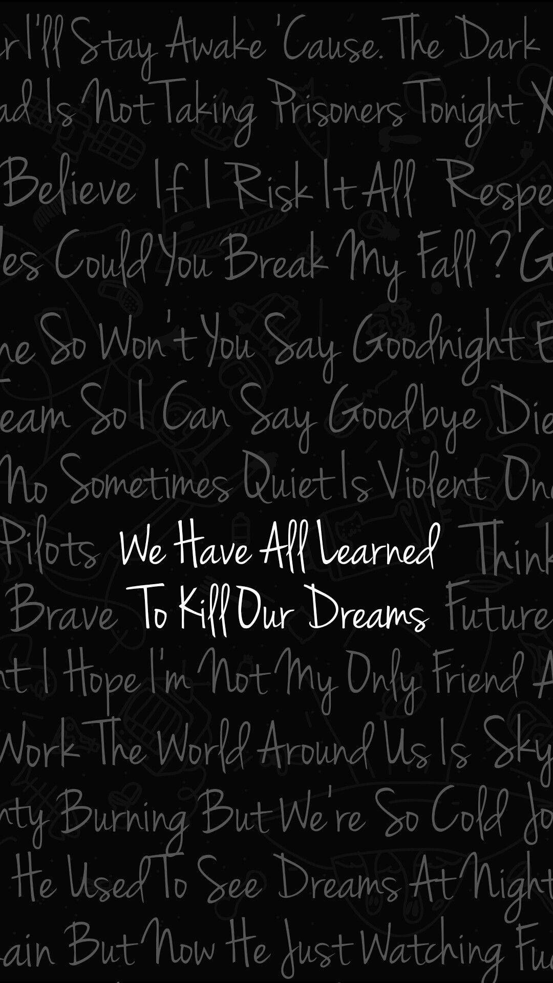 black and white, white script, black background, Full HD Phone Wallpaper