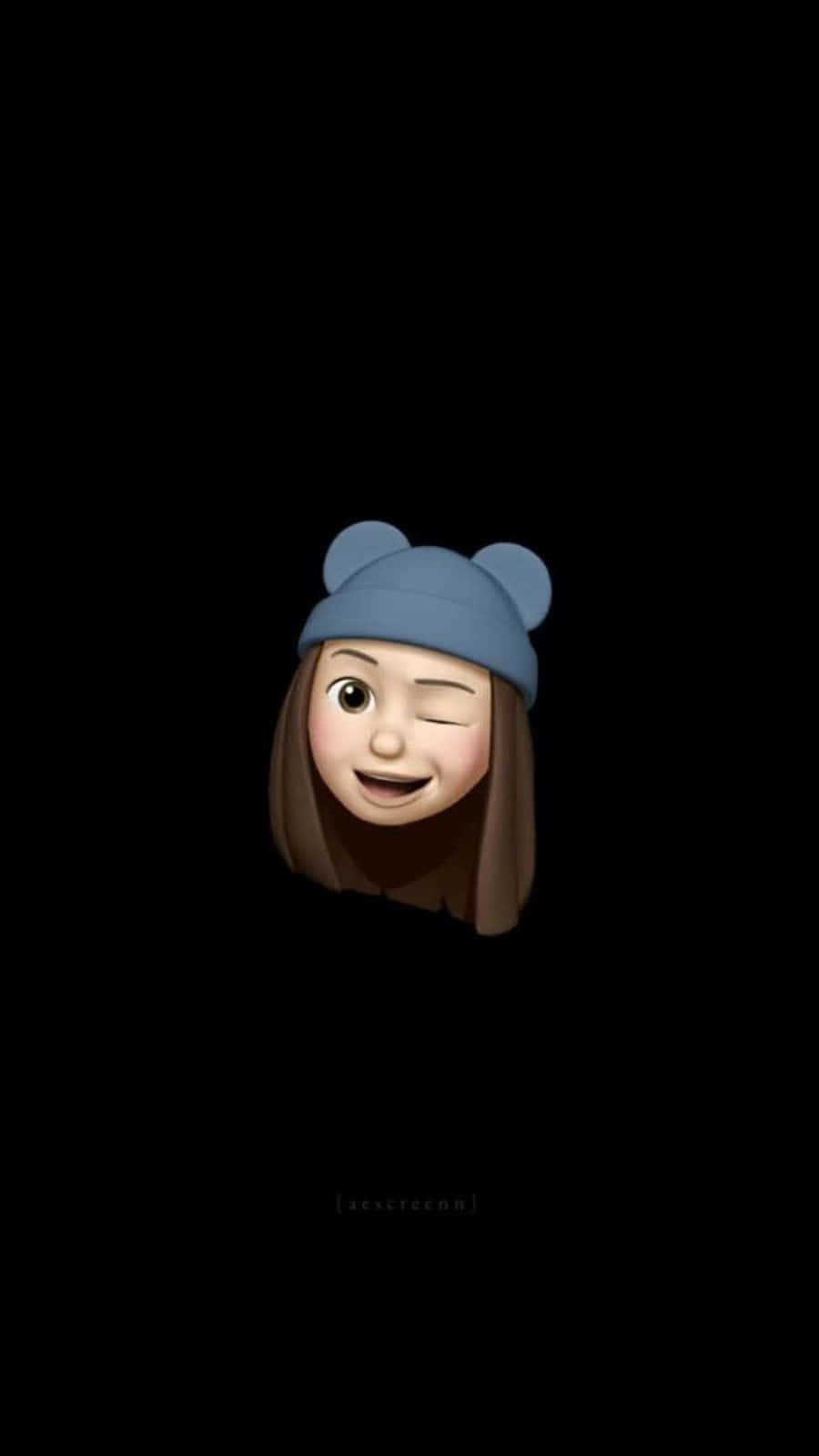 blue bear-ear beanie, brown hair, black background, HD Phone Wallpaper