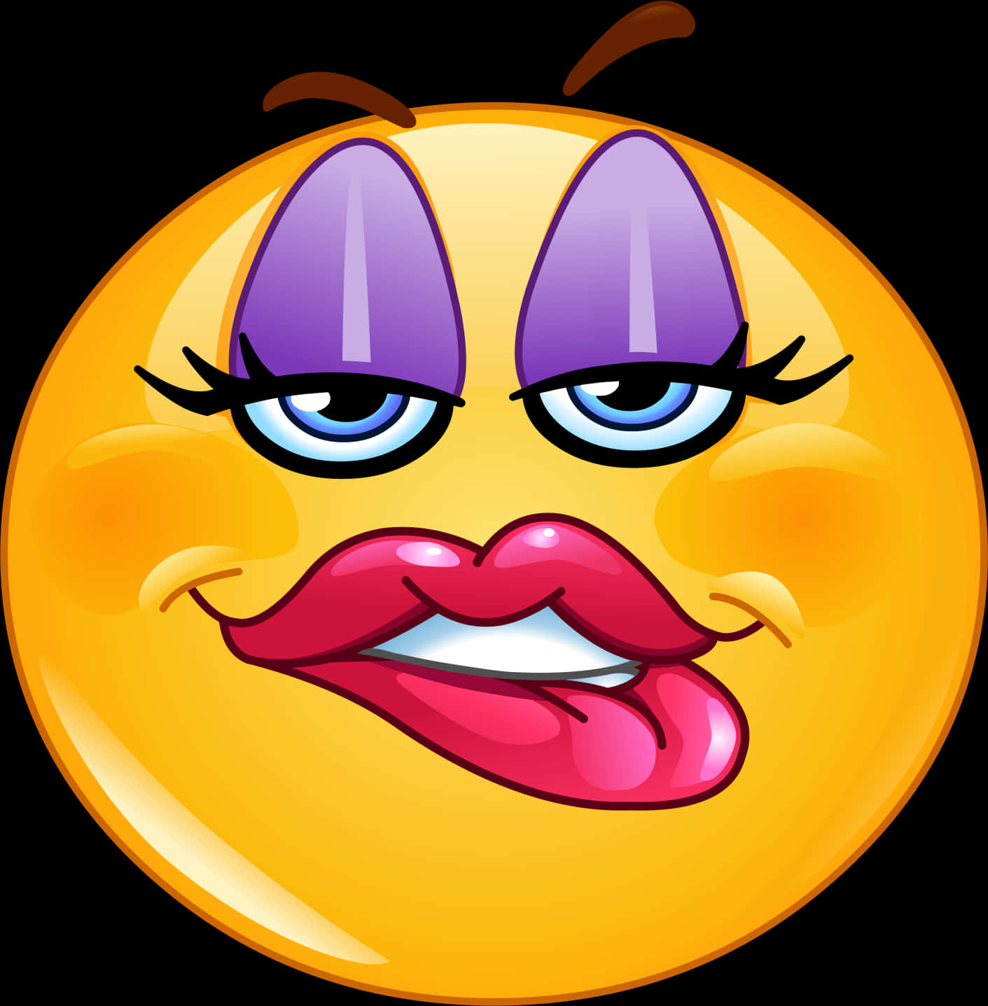 emoji girl, purple eyeliner, blue eyes, HD Phone Wallpaper