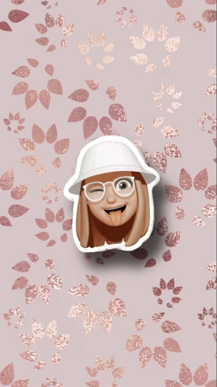 Emoji Girl, white hat, glasses, HD Phone Wallpaper