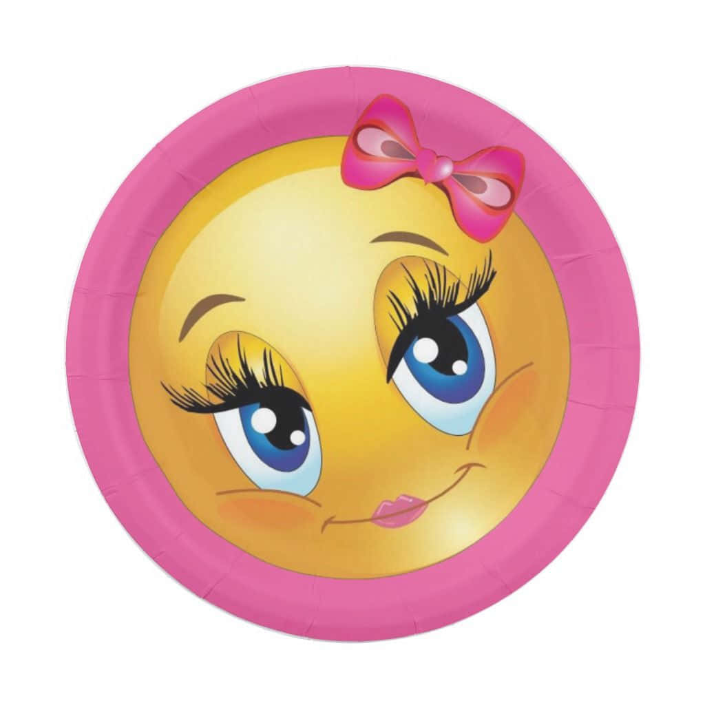 Emoji Girl, yellow, blue eyes, SD Desktop Wallpaper