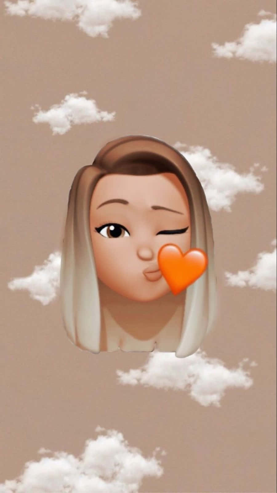 Emoji Girl, blonde hair, heart-shaped kiss, HD Phone Wallpaper