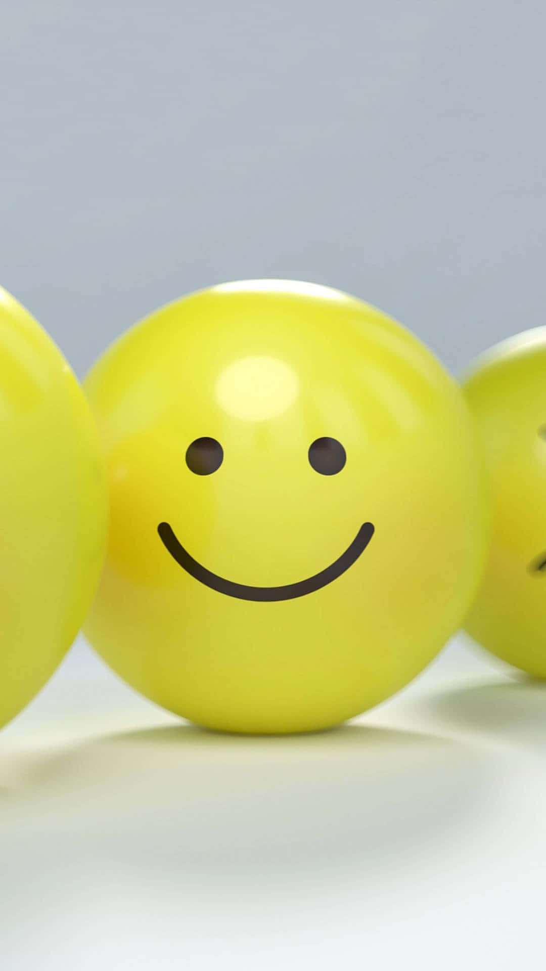 smile emoji, smiley face balloons, bright yellow, Full HD Phone Wallpaper