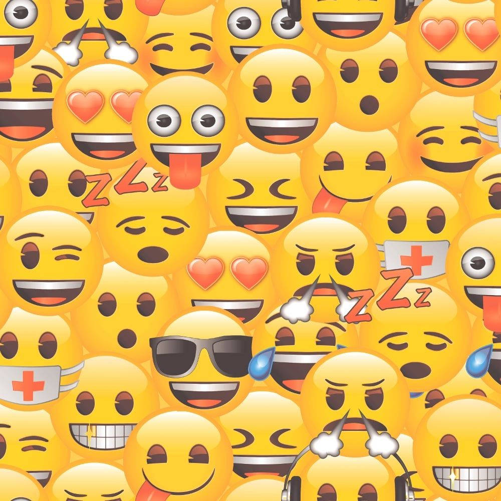 emoji, vibrant yellow, heart eyes, SD Desktop Wallpaper