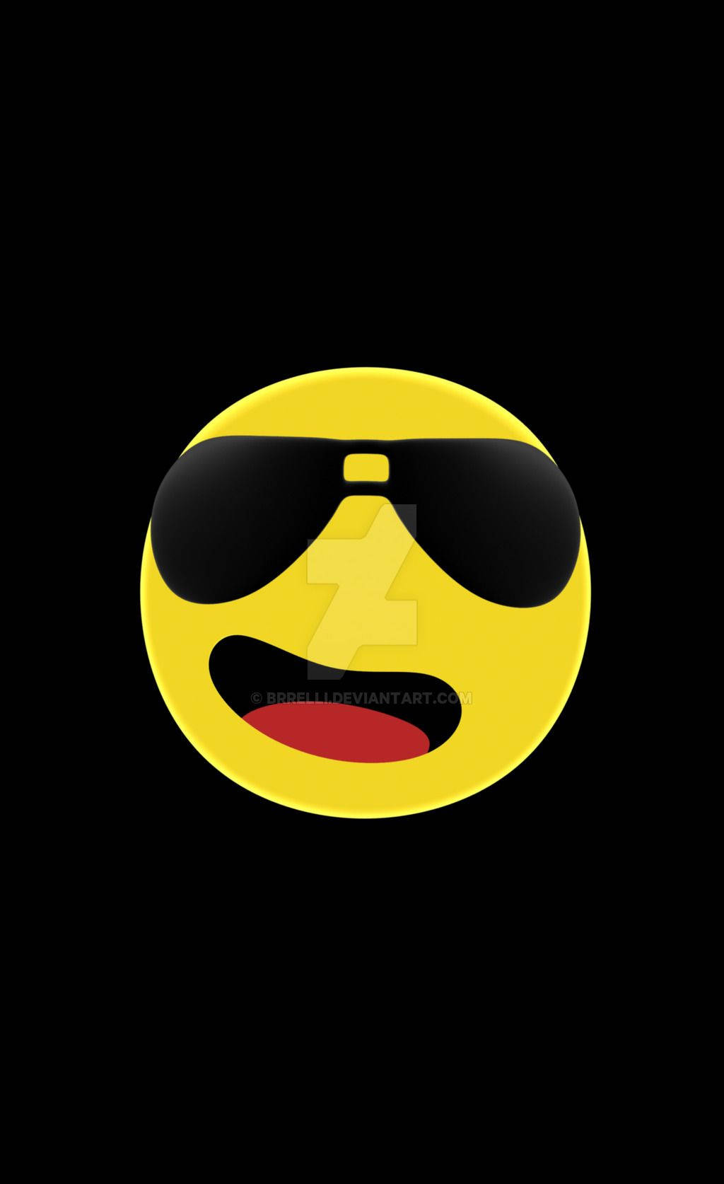 emoji face, black sunglasses, wide red smile, HD Phone Wallpaper