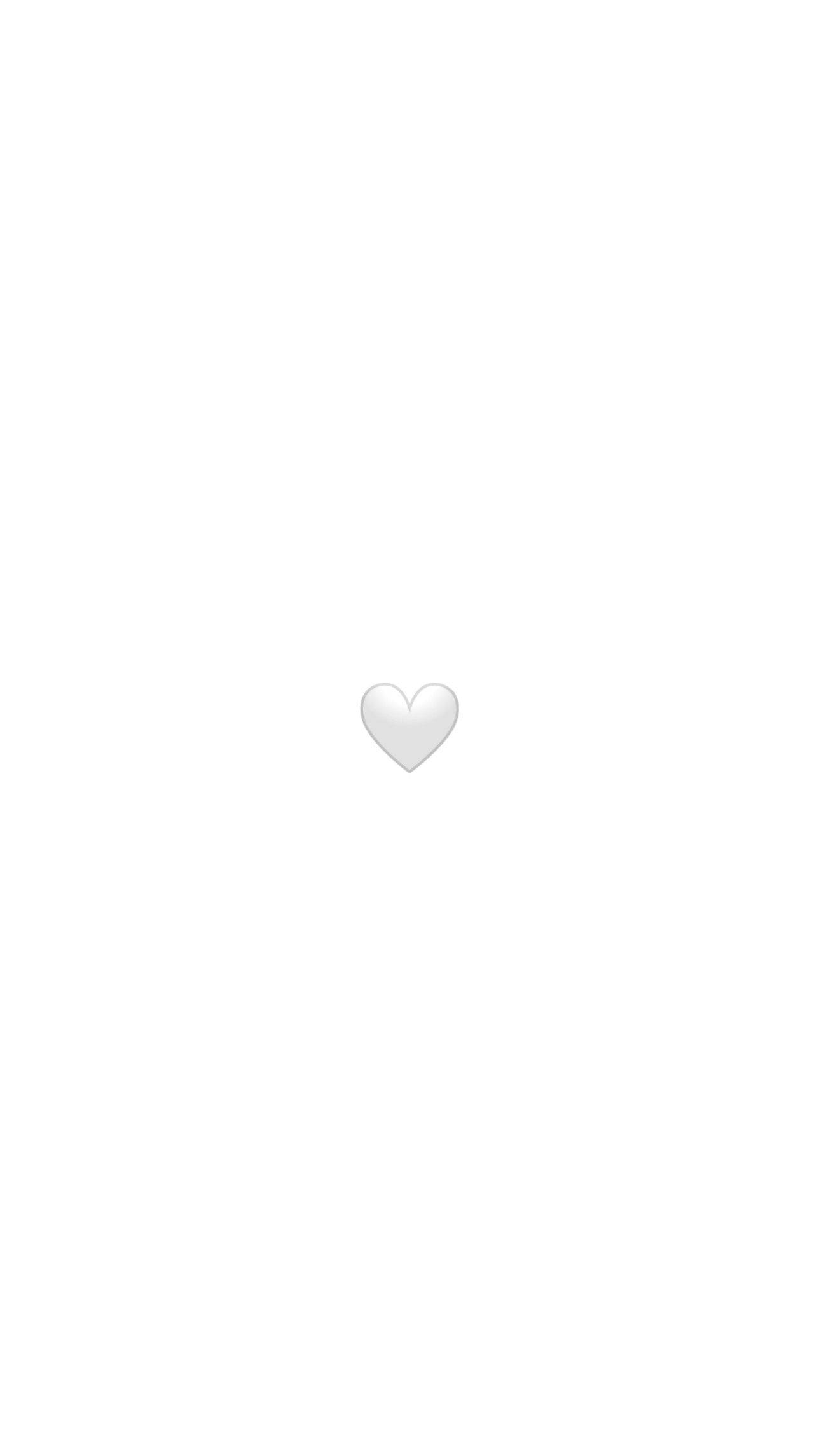 black and white heart emoji, white heart icon, plain white background, Full HD Phone Wallpaper