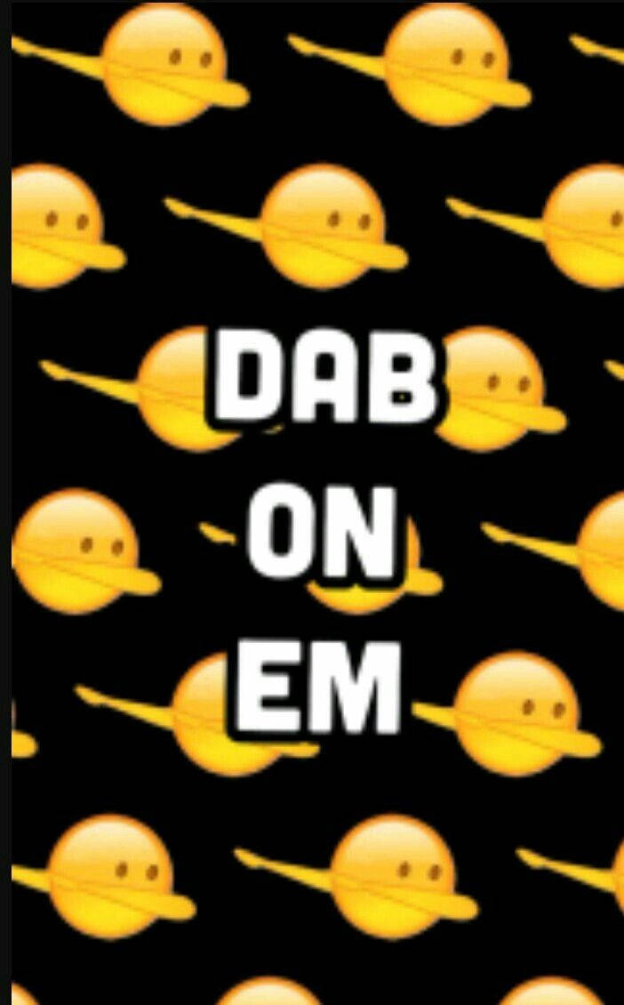 DAB ON EM, yellow dabbing emoji, black background, SD Phone Wallpaper