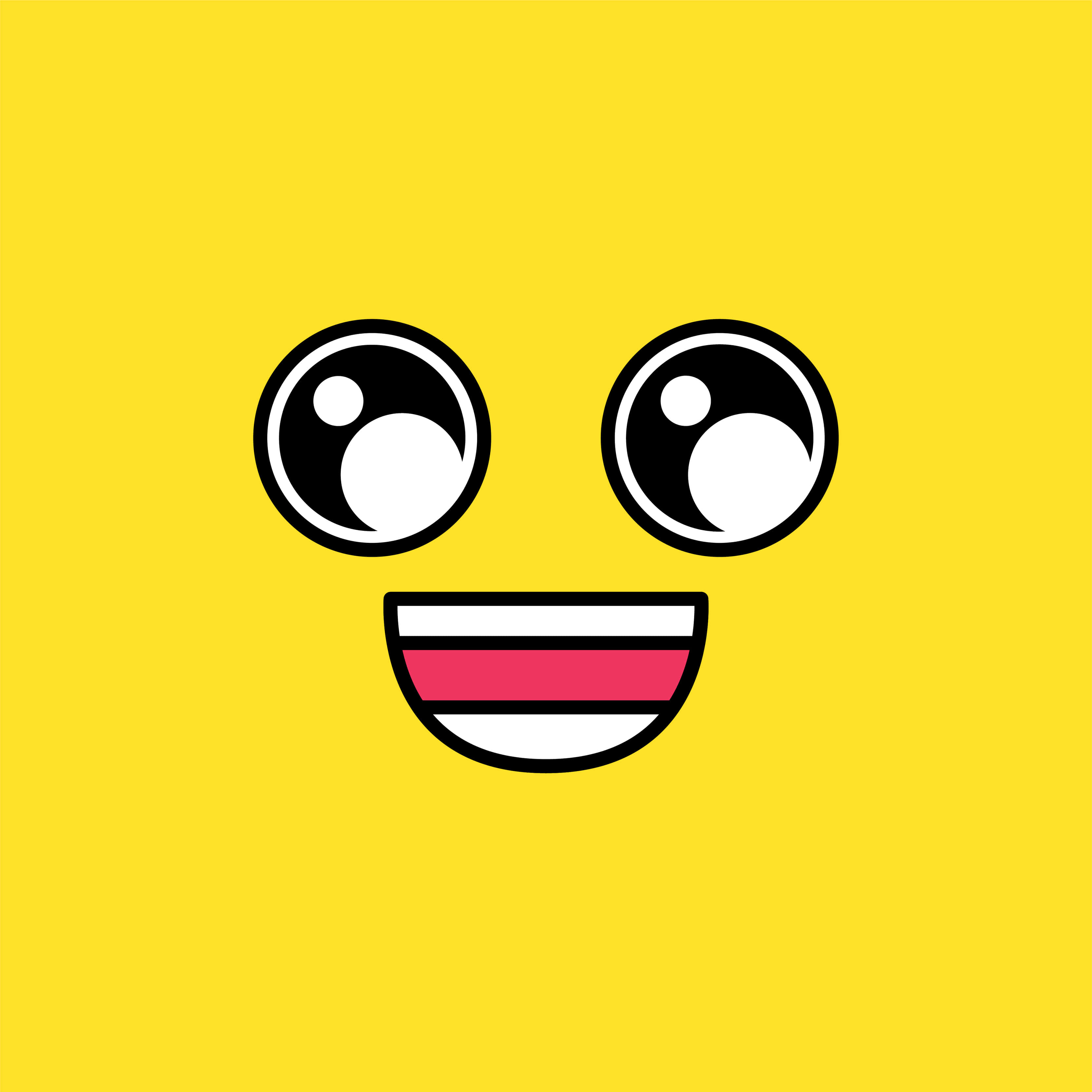 Smile Emoji, big eyes, wide smile, 2K Desktop Wallpaper