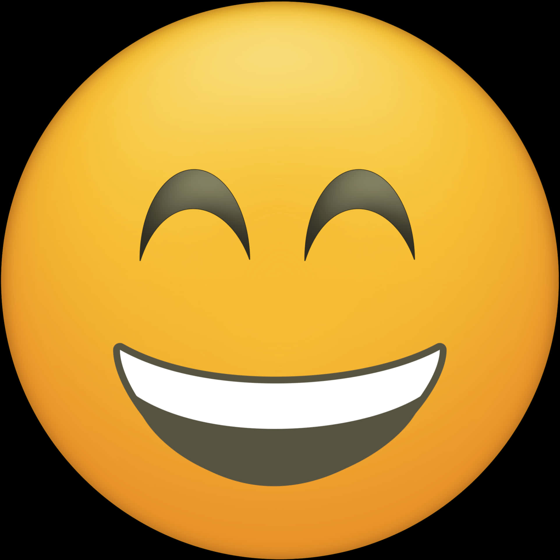laughing emoji face, bright yellow, closed eyes, Full HD Desktop Wallpaper