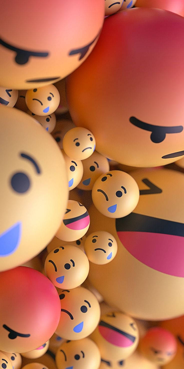 3D Phone Emojis, glossy emoji faces, angry, HD Phone Wallpaper