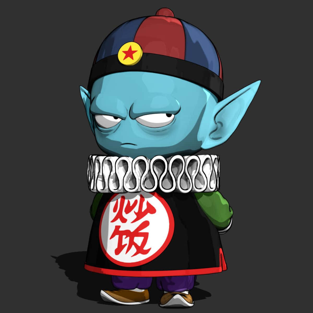 Emperor Pilaf, blue-skinned, chibi character, SD Desktop Wallpaper