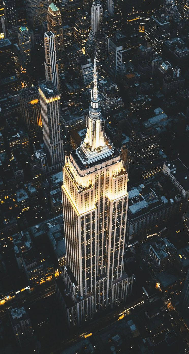Empire State Building, top view, aerial view, HD Phone Wallpaper
