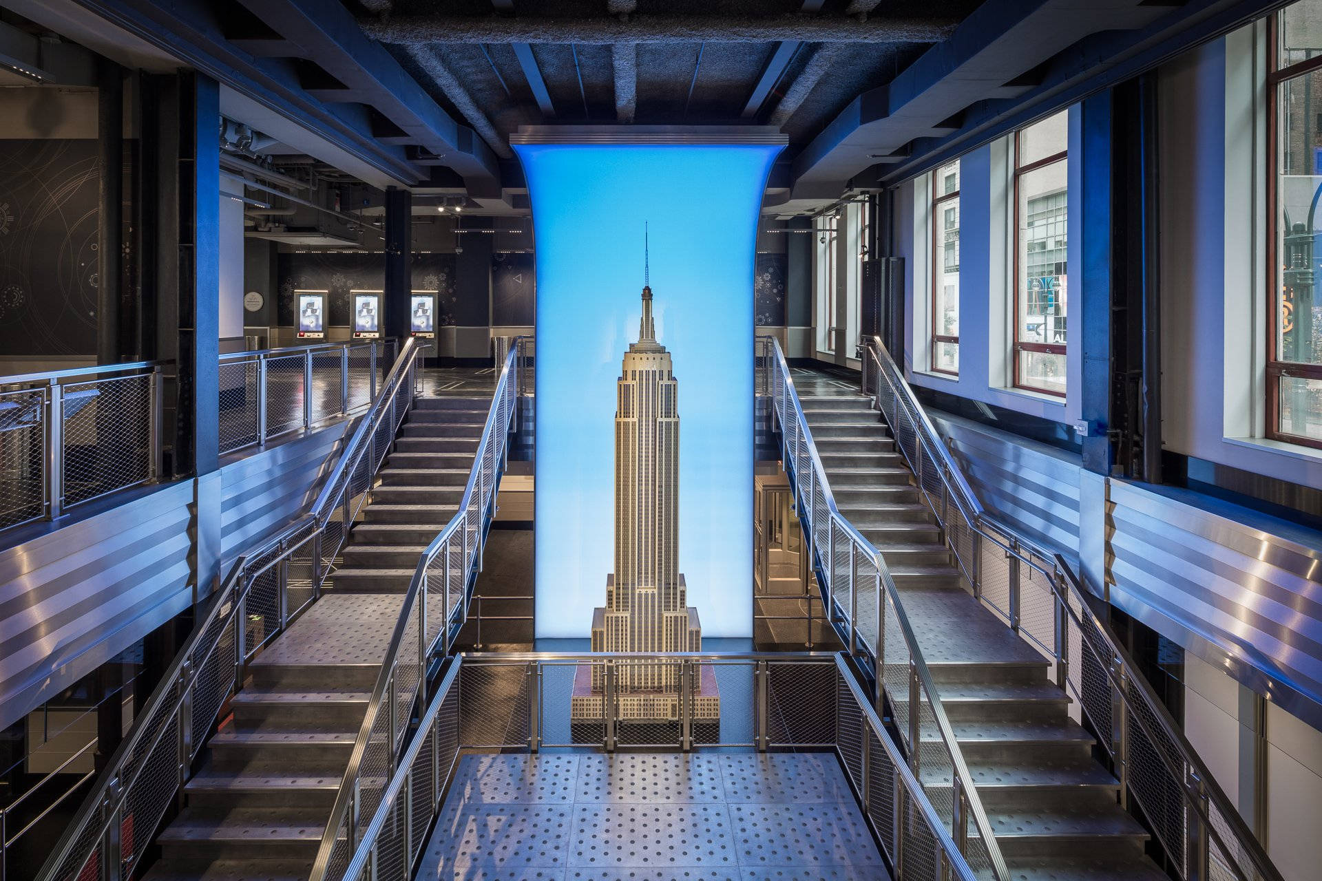 Empire State Building, observatory, tall illuminated mural, Full HD Desktop Wallpaper