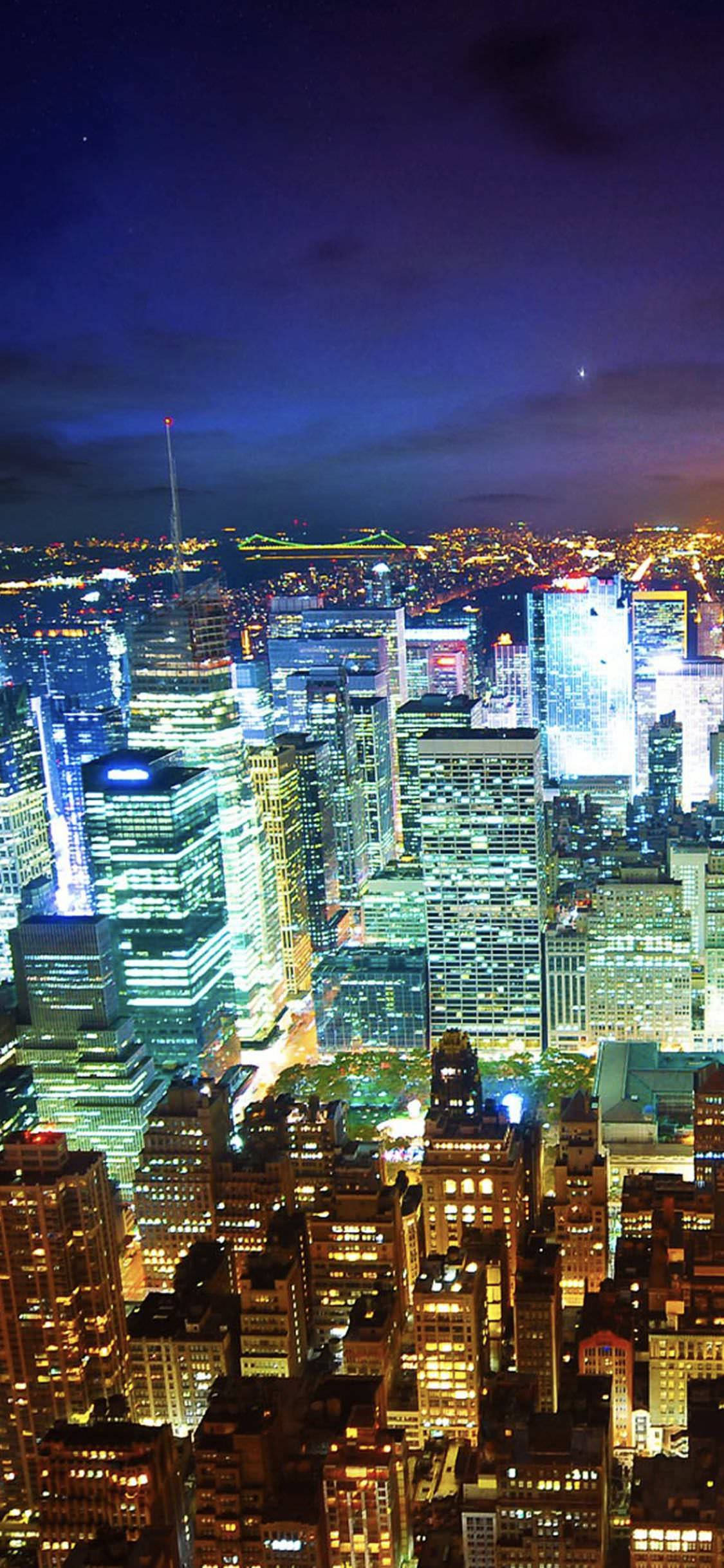 Empire State Building, nighttime, cityscape, Full HD Phone Wallpaper