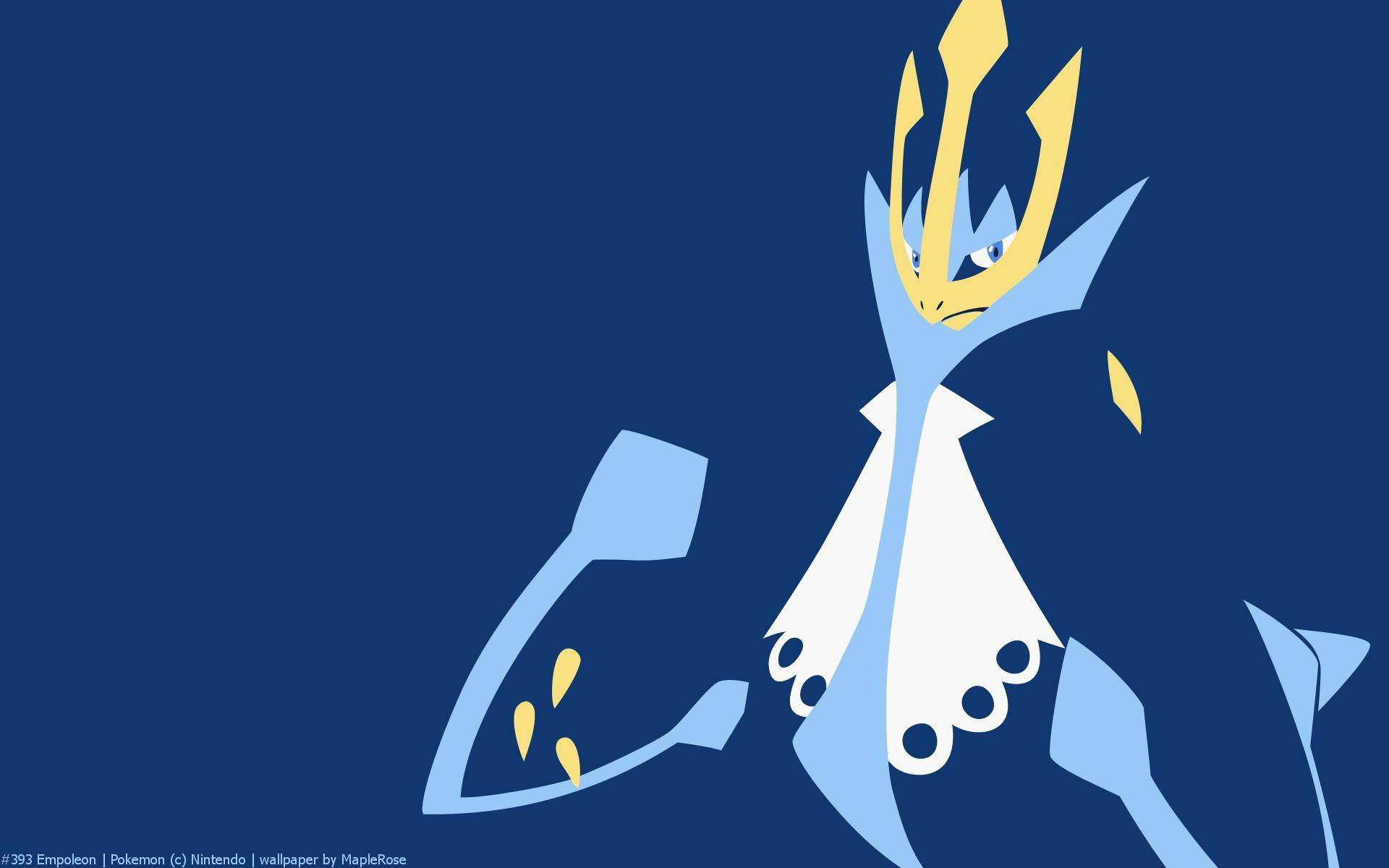 Empoleon, blue, yellow, Full HD Desktop Wallpaper
