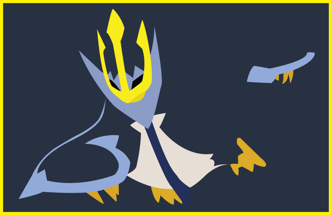 Empoleon, blue and yellow, trident head, SD Desktop Wallpaper